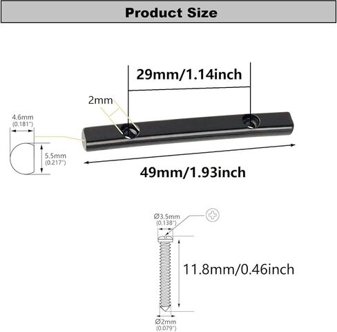 4pcs Guitar String Guide Bars Retainer Metal 49mm Guitar String Bars مع مسامير تصاعد متوافقة مع قطع غيار الغيتار الكهربائية Floyd Rose الأسود (الأسود) in Saudi Arabia