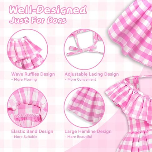 فستان الكلاب ، فساتين صيفية للكلاب مع الدانتيل ، فستان حفلة الكلاب مع مطبوعات جميلة للكلاب الصغيرة (الأزرق البحري ، XL) in Kuwait