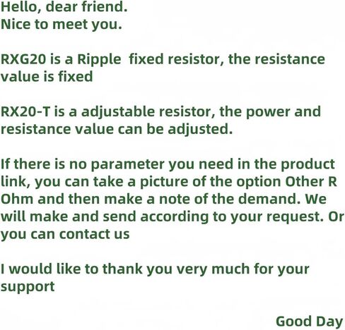 RXG20 RX20 1200W 1500W High Power wirewound Discharger Ripple Adjustable Variable Load Brake Resistor for VFD Frequency Inverter(RX20-T Adjustable,1200W 5 R oh) in Saudi Arabia