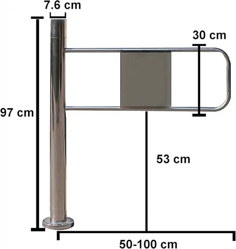 Spring-Loaded Safety Gate,Stainless Steel Automatic Door Closer for Shopping Malls Amusement Parks, Supermarkets Library Supermarket Entrance Safety Gate(60×97 cm)(Left) in Kuwait
