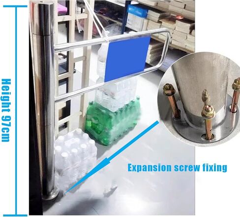 Spring-Loaded Safety Gate,Stainless Steel Automatic Door Closer for Shopping Malls Amusement Parks, Supermarkets Library Supermarket Entrance Safety Gate(60×97 cm)(Left) in Kuwait