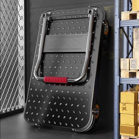 عربة صامتة ، شاحنات منصة متنقلة ، قابلة للطي لسهولة التخزين ، وعجلات دوارة بزاوية 360 درجة ، وسعة الوزن 2425 رطلاً (أسود ، 35.4x23.6 بوصة) in Kuwait