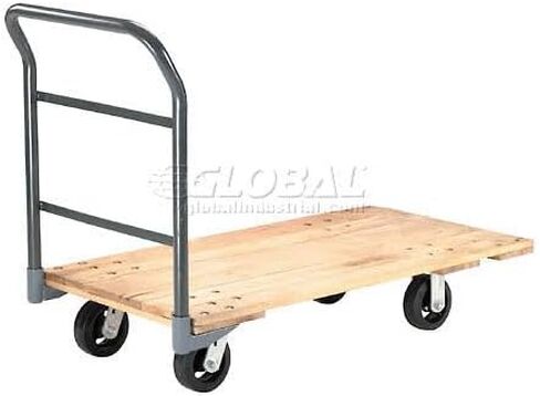 Global Industrial Platform Truck w/Hardwood Deck, 48 x 24, 2000 Lb. Capacity, 6" Rubber Casters in Kuwait