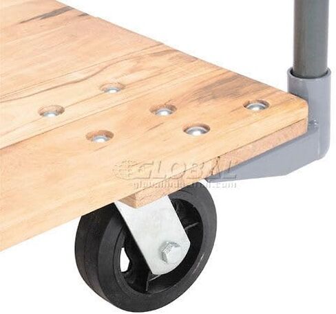 Global Industrial Platform Truck w/Hardwood Deck, 48 x 24, 2000 Lb. Capacity, 6" Rubber Casters in Kuwait