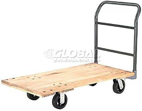 Global Industrial Platform Truck w/Hardwood Deck, 48 x 24, 2000 Lb. Capacity, 6" Rubber Casters in Kuwait