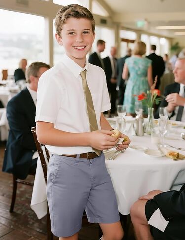 KEREDA Boys School Uniform Golf Shorts Pull On Preppy Shorts Kids Clothes with Pockets in Saudi Arabia