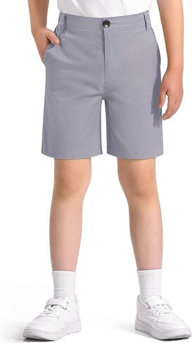 KEREDA Boys School Uniform Golf Shorts Pull On Preppy Shorts Kids Clothes with Pockets in Saudi Arabia