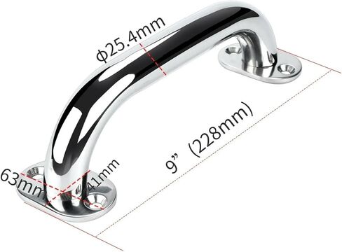 إكسسوارات القوارب 2 قطعة من الفولاذ المقاوم للصدأ 9 '' القارب مصقول مقبض مقبض handrail للباب/الحمام/القارب in Saudi Arabia