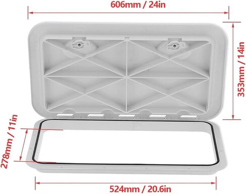 Boat Accessories Deck Access Hatch Cover for Hinged Lid Fully Covers UV Resistance Anti‑Aging 606 x 353mm in Saudi Arabia