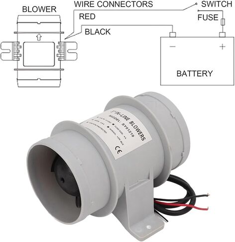 3 Inch 12V Silent Inline Blower Inline Bilge Air Blower for Yachts Boats Air Circulation Boat Accessories in Saudi Arabia