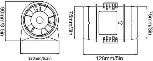 3 Inch 12V Silent Inline Blower Inline Bilge Air Blower for Yachts Boats Air Circulation Boat Accessories in Saudi Arabia