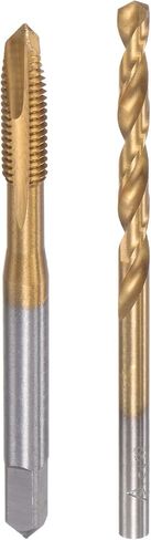 uxcell M10 x 1.5 Spiral Point Thread Tap and 8.5mm Twist Drill Bit Set, Metric Titanium Plated 6542 High Speed Steel Machine Screw Thread Tap Threading Tool in Kuwait
