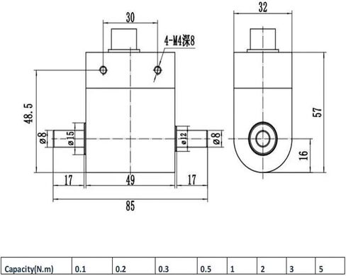 DYN-205 Small Size Dynamic Micro Torque Sensor 0-1N.m, 0-2N.m, 0-3N.m, 0-5N.m(0-3N.m) in Saudi Arabia