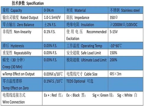 DYN-205 Small Size Dynamic Micro Torque Sensor 0-1N.m, 0-2N.m, 0-3N.m, 0-5N.m(0-3N.m) in Saudi Arabia