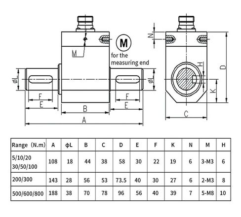 Dyn-206 Dynamic Torque Sensor 0-2n.m ، 0-3n.m ، 0-5n.m ، 0-10n.M محرك اختبار صغير الحجم (0-2n.m) in Kuwait