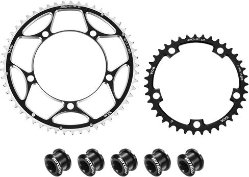 HARFINGTON Bike Chainring Set Round Narrow Wide Aluminum Chainring Chainwheel with Double Round 5 Bolts for Road Bike Bicycle in Saudi Arabia