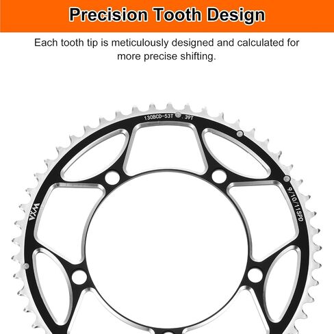 HARFINGTON Bike Chainring Set Round Narrow Wide Aluminum Chainring Chainwheel with Double Round 5 Bolts for Road Bike Bicycle in Saudi Arabia