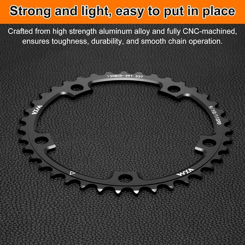 HARFINGTON Bike Chainring Set Round Narrow Wide Aluminum Chainring Chainwheel with Double Round 5 Bolts for Road Bike Bicycle in Saudi Arabia