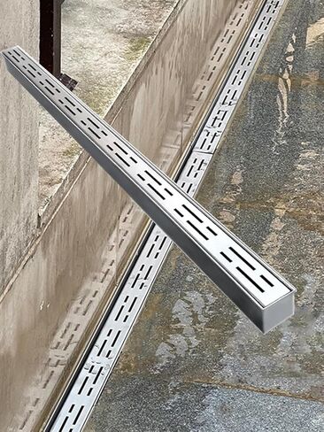 Garden Drainage System with End Caps - 39.4in Narrow Concrete Trench Drain for Effective Water Management(100cmx5cmx3cm8 Pack) in Saudi Arabia