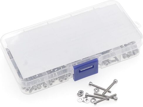 HVAZI Metric M2.5 Stainless Steel Socket Head Cap Screws/Hex Nuts/Nylon Lock nut/Flat Washer Assortment Kit in Kuwait