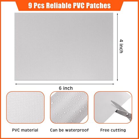 تشمل مجموعة إصلاح القوارب القابلة للنفخ Gejoy 9 تصحيح PVC ، 6 تصحيح لإصلاح TPU ، برميل صيانة واحد ، وجع صمام واحد ، وفرشاة واحدة ، و 5 PCS 3G Glue ، وبقع إصلاح القوارب المطاطية محددة للزوارق القابلة للنفخ in Saudi Arabia