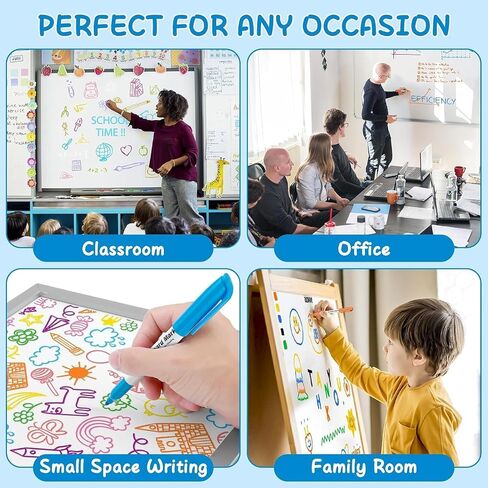 SFAIH Dry Erase Markers Fine Tip - 72 Pack 12 Assorted Color Whiteboard Markers, Fine Tip Dry Erase Markers For Kids Adults, Color Markers for Classroom in Kuwait