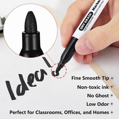 SFAIH Dry Erase Markers Fine Tip - 72 Pack 12 Assorted Color Whiteboard Markers, Fine Tip Dry Erase Markers For Kids Adults, Color Markers for Classroom in Kuwait