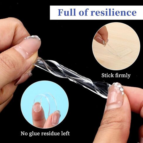 Self Adhesive Rubber Bumper:2.75 * 0.4 * 0.1Inch(L*W*T) 20Pcs,Cuttable Soft Cabinet Door Bumpers Clear, Door Slam Stopper and Preventer,Glass Table Top Anti Slip Pads. in Saudi Arabia
