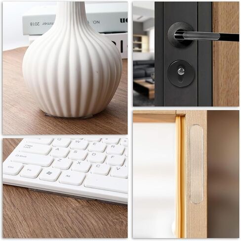 Self Adhesive Rubber Bumper:2.75 * 0.4 * 0.1Inch(L*W*T) 20Pcs,Cuttable Soft Cabinet Door Bumpers Clear, Door Slam Stopper and Preventer,Glass Table Top Anti Slip Pads. in Saudi Arabia
