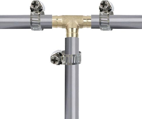 Antrader 3/8" Tee Brass Hose Barb Fitting, 3-Way PEX Pipe Union Fittings, 10-Pack in Kuwait
