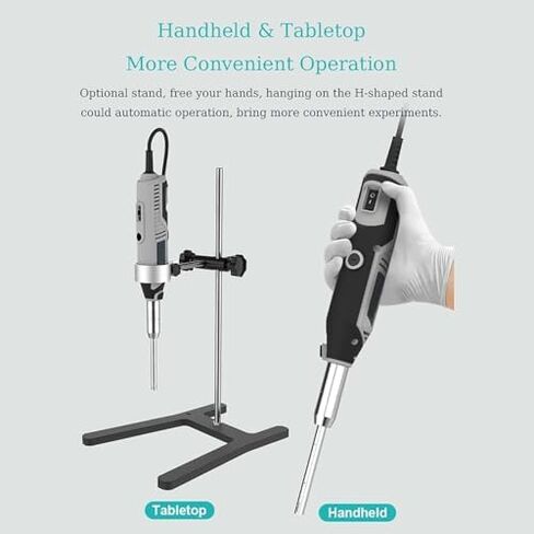 High-Speed Lab Cell Tissue Homogenizer, 0.5-250ml Capacity, 6 Adjustable Speeds, Includes 6mm, 8mm, 10mm Heads & H-Shaped Stand for Laboratory Use in Kuwait