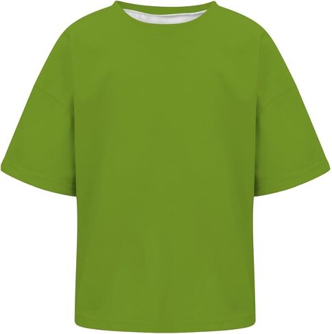 Little Girls Oversized Tshirts Kids Loose Fit Crewneck Short Sleeve Tops Teens Fashion Summer Blouse Y2K 2025 Basic Tee Beach in Saudi Arabia