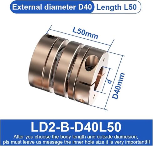 اقتران القرص الصناعي D40L50MM عالية الدقة نوع القرص مرنة من الألومنيوم مقرن 8 مم إلى 22 مم (14x14) in Saudi Arabia