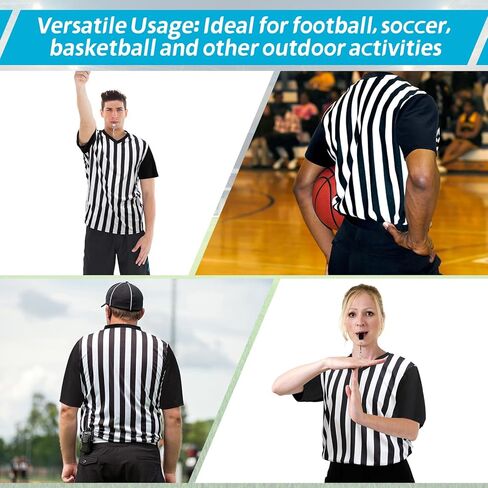 Men's Referee Shirt V Neck Umpire Jersey Black Short Sleeve Ref Shirt Costume for Men Women Football Soccer in Saudi Arabia