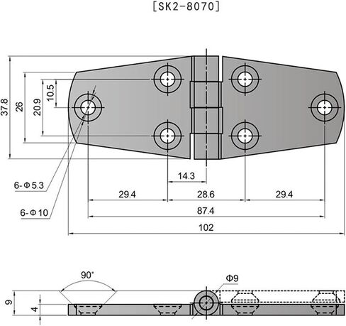 SK2-8070X Stainless Steel 316 Door Butt Hinges Machinery Hinges 1Pcs in Saudi Arabia