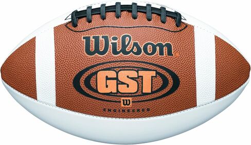 Wilson GST Autograph Composite Football - الحجم الرسمي ، بني/أبيض in Saudi Arabia