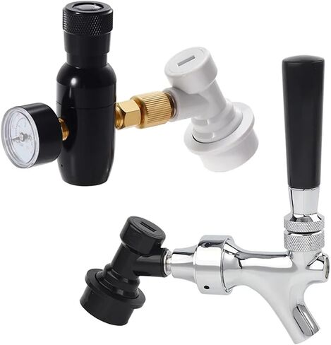 Brewing Accessories Home Brewery Beer Carbonation & Dispenser Combine Kit,Premium 0-60PSI Mini Co2 Regulator,Craft Beer Tap with Ball Lock Connector Brewing Accessories(Type 3) in Kuwait
