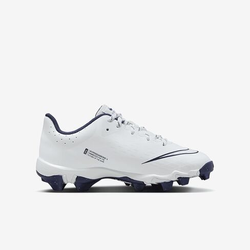 Nike Hyperdiamond 4 Keystone Big Kids' Softball Cleats (FZ0919-103, White/Pure Platinum/Midnight Navy) Size 5 in Saudi Arabia