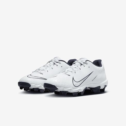 Nike Hyperdiamond 4 Keystone Big Kids' Softball Cleats (FZ0919-103, White/Pure Platinum/Midnight Navy) Size 5 in Saudi Arabia
