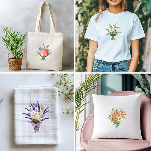 ACRNIGHEET 4PCS Embroidery Kit for Beginners Flowers Embroidery Starter Kit with Instructions, Including 4 Stamped Embroidery Cloth, Various Accessories, Handmade Gifts in Saudi Arabia