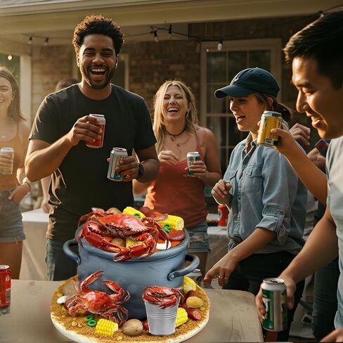 13 Pcs Crawfish Boil Party Supplies Fake Crawfish Party Decorations Lobster Cake Toppers Plastic Crayfish Potato Corn Metal Pail for Lobster Theme Birthday Festival Potluck in Saudi Arabia