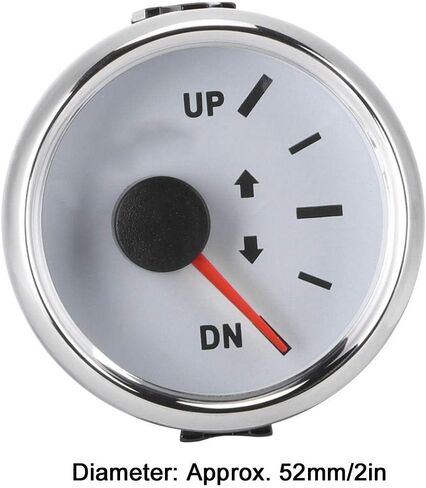 Boat Marine Trim Gauge 52mm/2in UP-DN Boat Gauges Set 0-190ohm Trim Tilt Indicator Red Backlight (White Dial Silver Frame) in Saudi Arabia