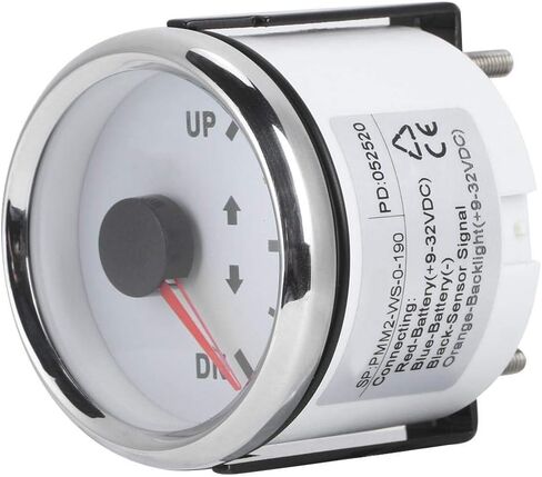 Boat Marine Trim Gauge 52mm/2in UP-DN Boat Gauges Set 0-190ohm Trim Tilt Indicator Red Backlight (White Dial Silver Frame) in Saudi Arabia