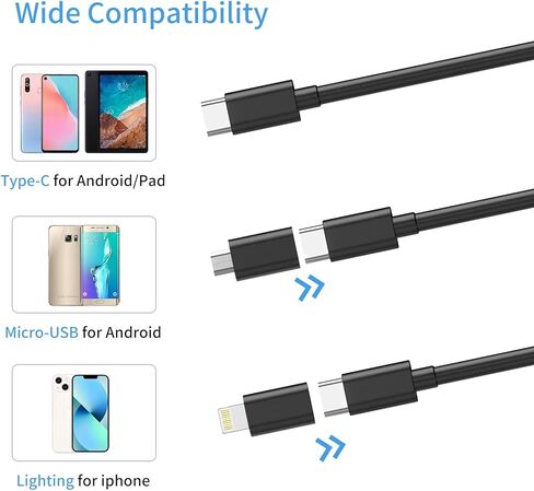 كاميرا منظار المنظار مع الضوء ، 9.8 قدم IP67 Camera Borescope Inspection مع 6 مصابيح LED وكابل الأفعى شبه الصلبة ، HD متوافق مع Android/iOS ، فحص أنابيب السباكة ، أدوات للرجال in Saudi Arabia