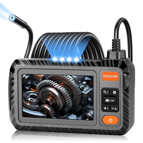 Endoscope Camera with Light and Photo Video Recording Supported, 1080P Industrial Inspection Borescope Camera, IP67 Waterproof Sewer Snake Camera, Bore Scope with 4.3" Screen, 16.4FT Semi-Rigid Cord in Saudi Arabia