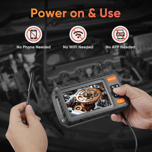Endoscope Camera with Light and Photo Video Recording Supported, 1080P Industrial Inspection Borescope Camera, IP67 Waterproof Sewer Snake Camera, Bore Scope with 4.3" Screen, 16.4FT Semi-Rigid Cord in Saudi Arabia