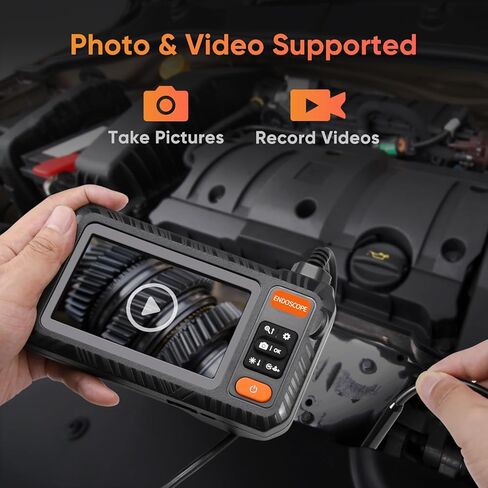 Endoscope Camera with Light and Photo Video Recording Supported, 1080P Industrial Inspection Borescope Camera, IP67 Waterproof Sewer Snake Camera, Bore Scope with 4.3" Screen, 16.4FT Semi-Rigid Cord in Saudi Arabia