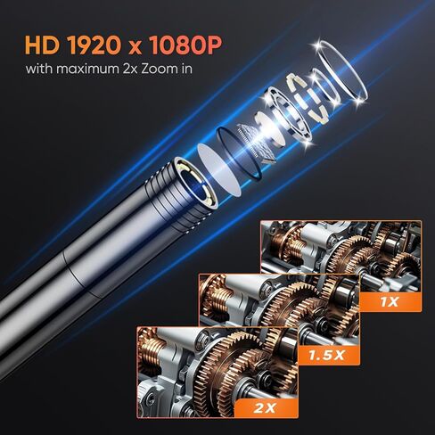 Endoscope Camera with Light and Photo Video Recording Supported, 1080P Industrial Inspection Borescope Camera, IP67 Waterproof Sewer Snake Camera, Bore Scope with 4.3" Screen, 16.4FT Semi-Rigid Cord in Saudi Arabia