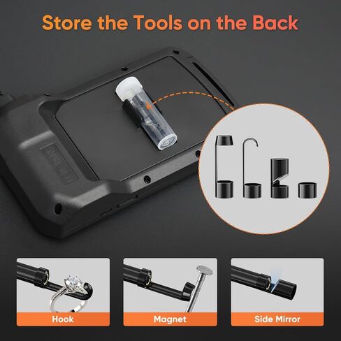 Endoscope Camera with Light and Photo Video Recording Supported, 1080P Industrial Inspection Borescope Camera, IP67 Waterproof Sewer Snake Camera, Bore Scope with 4.3" Screen, 16.4FT Semi-Rigid Cord in Saudi Arabia