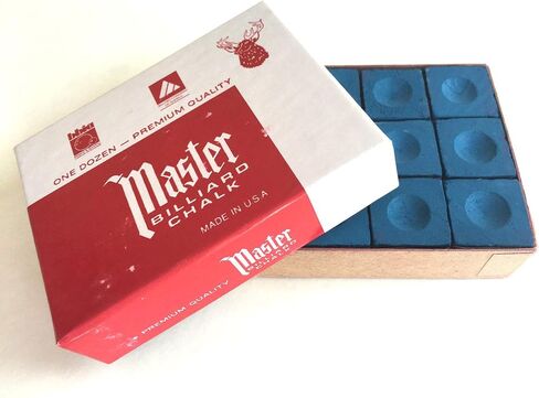 Master Billiard/Pool Cue Chalk - Blue - 1 Pack/12 age in Saudi Arabia